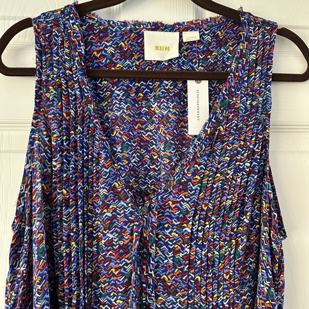 Anthropologie | Lila Pintuck Sleeveless Top Small - Picture 5 of 10